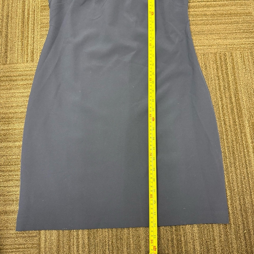 Eliza J Navy Mini Dress with Metallic Ruffle Sleeves and Open Back - Picture 2 of 6
